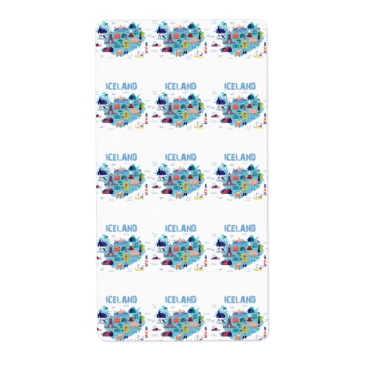 Étiquette Carte Islande (Devant)