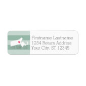 Étiquette Carte Massachusetts Accueil Amour de l'État - Coeu (Devant)