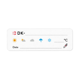 Étiquette Carte postale DK Danemark Date météo pour ル
