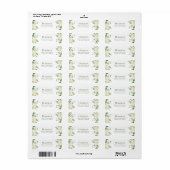 Étiquette Cartes d'adresse de retour Hydrangeas blancs pour (Feuille entière)