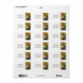 Étiquette Cartes d'adresses Calico Cat avec oeuvre originale (Feuille entière)