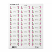 Étiquette Cartes de retour d'adresse Fleurs d'hydrangea rose (Feuille entière)