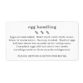 Étiquette Carton de manipulation des oeufs frais de la ferme (Devant)