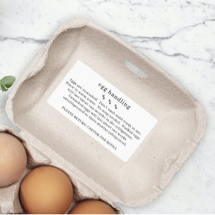 Étiquette Carton de manipulation des oeufs frais de la ferme