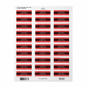 Étiquette Carton d'invitation pour la soirée Points Rouges B (Feuille entière)