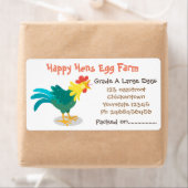 Étiquette Carton d'oeuf caricature de poulets drôle (En situation)
