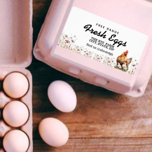Étiquette Carton d'oeuf d'aquarelle agricole