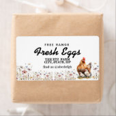 Étiquette Carton d'oeuf d'aquarelle agricole (En situation)