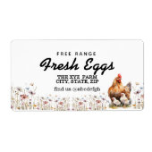 Étiquette Carton d'oeuf d'aquarelle agricole (Devant)