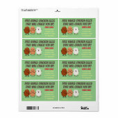 Étiquette Carton d'oeuf de caricature des oeufs mignons et a (Feuille entière)