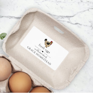 Étiquette Carton d'oeuf de ferme de poulet Vintage