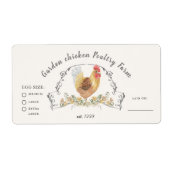 Étiquette carton d'oeuf de poulet de crête d'aquar (Devant)