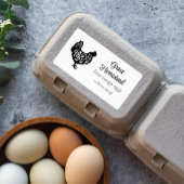 Étiquette Carton d'oeuf de poulet de ferme mignonne