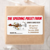 Étiquette Carton d'oeuf de poulet drôle (En situation)