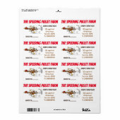 Étiquette Carton d'oeuf de poulet drôle (Feuille entière)