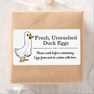 Étiquette Carton d'œufs de canard frais non lavés de la ferm