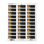 ÉTIQUETTE CARTON NOIR ROSE JAUNE ORANGE ORANGE ADRESSE FLORA (Feuille entière)