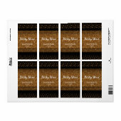 Étiquette Cartons d'invitation de fête à paillettes dorées b (Feuille entière)