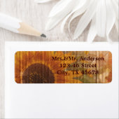 Étiquette cartons rustiques pays mariage de tournesol (En situation)