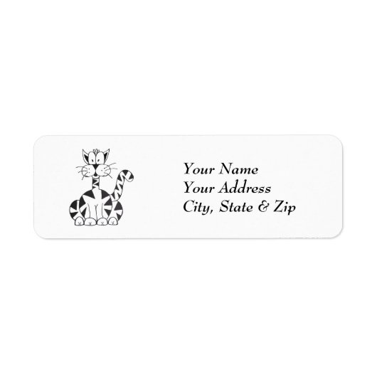 Étiquette Cartoon Cat Return Address Labels (Devant)