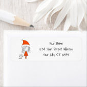 Étiquette Cartoon de chats pour filles Père Noël (En situation)