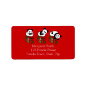 Étiquette Cartoon de Noël Panda Stocker (Devant)