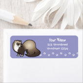 Étiquette Cartoon Ferret (En situation)