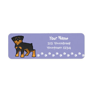 Étiquette Cartoon Rottweiler