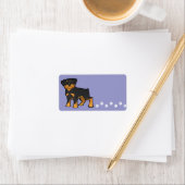 Étiquette Cartoon Rottweiler (En situation)