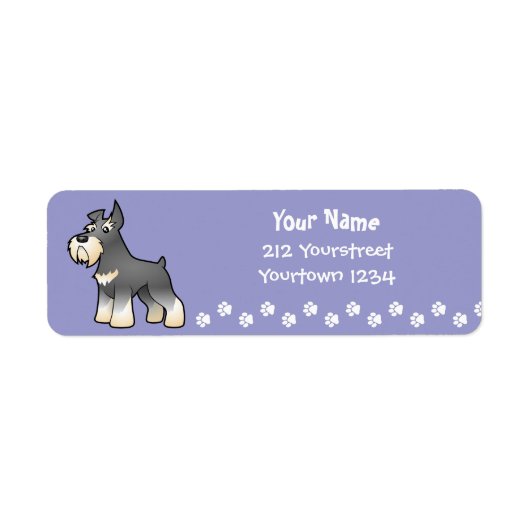 Étiquette Cartoon Schnauzer (Devant)