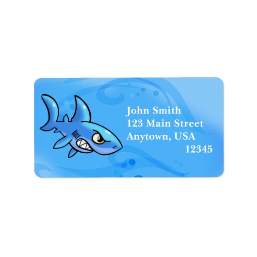 Étiquette Cartoon Shark (Devant)