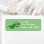 Étiquette Cartoon T-Rex (En situation)