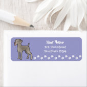 Étiquette Cartoon Weimaraner (En situation)