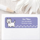 Étiquette Cartoon West Highland White Terrier (En situation)