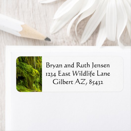 Étiquette Cascade en vert (En situation)