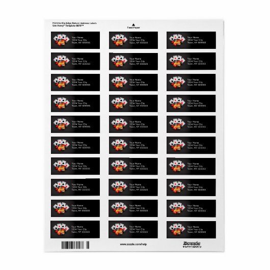 Étiquette Casino de Black (Feuille entière)