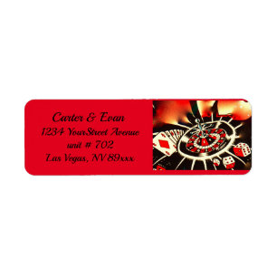 Étiquette Casino Gambler Noir, Or, Rouge