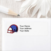 Étiquette casque de football rouge et bleu (En situation)