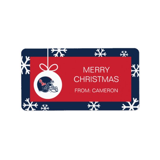 Étiquette Casque Ole Miss Football | bleu foncé (Devant)