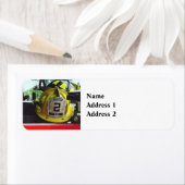 Étiquette Casques de pompiers à l'intérieur du camion-pompie (En situation)