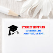 Étiquette Casquette de 2e année Red and Blue Graduation Adre (En situation)