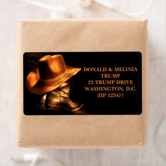 ÉTIQUETTE CASQUETTE DE COWBOY & BOOTS (En situation)