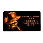 ÉTIQUETTE CASQUETTE DE COWBOY & BOOTS (Devant)