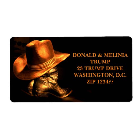 ÉTIQUETTE CASQUETTE DE COWBOY & BOOTS (Devant)