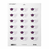 Étiquette Casquette de mortier violet (Feuille entière)