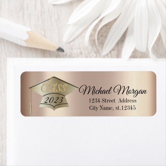 Étiquette Casquette de remise des diplômes élégante Cooper (En situation)