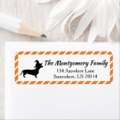 Étiquette Casquette de sorcière Halloween Dachshund & Stripe (En situation)