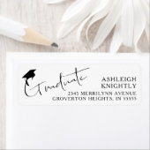 Étiquette Casquette diplômé de script moderne (En situation)