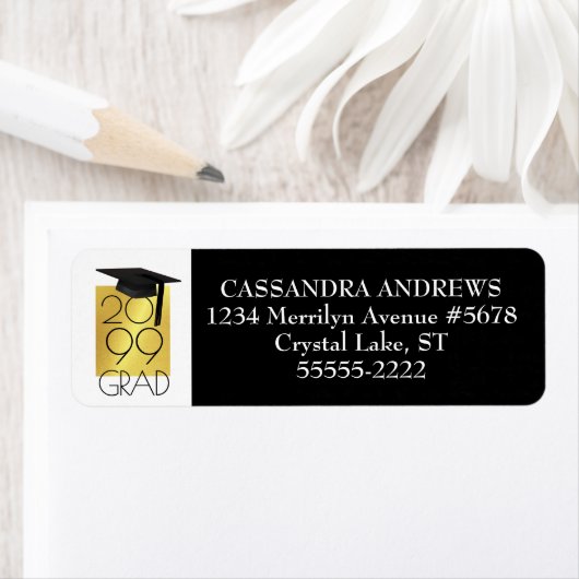 Étiquette Casquette et année chic GRAD | Couleur Arrière - p (En situation)