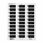 Étiquette Casquette GRAD moderne et année noir et blanc Grad (Feuille entière)